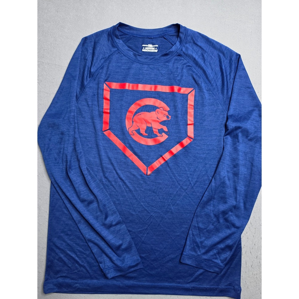 Chicago Cubs Baseball Shirt Men's Medium Blue Graphic Raglan Sleeve Athleisure